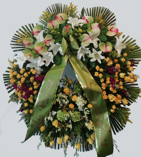 Corona funebre colore mista consegna inclusa in italia